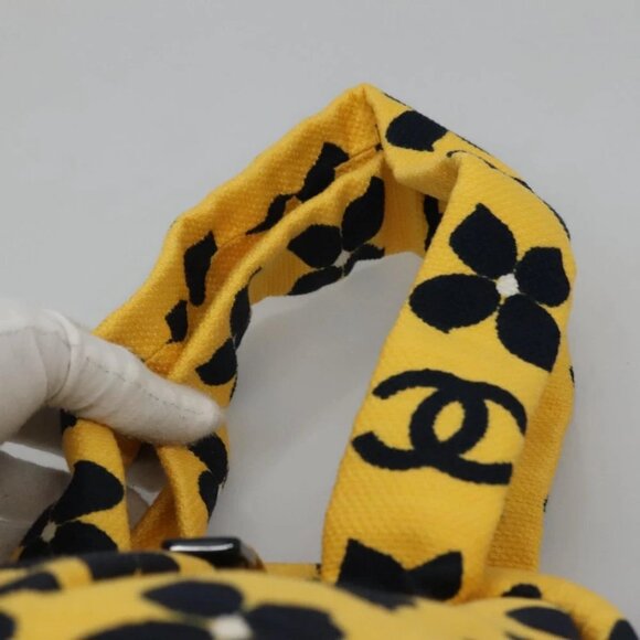 CHANEL Hand Bag Canvas Yellow CC - Picture 13 of 15